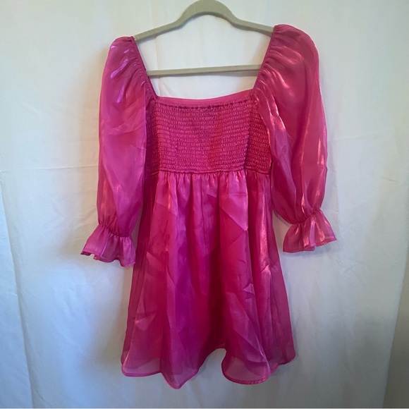 Allison + Kelly Barbie Pink Puff Sleeve Party Dress | Size S | NWT - Picture 4 of 8